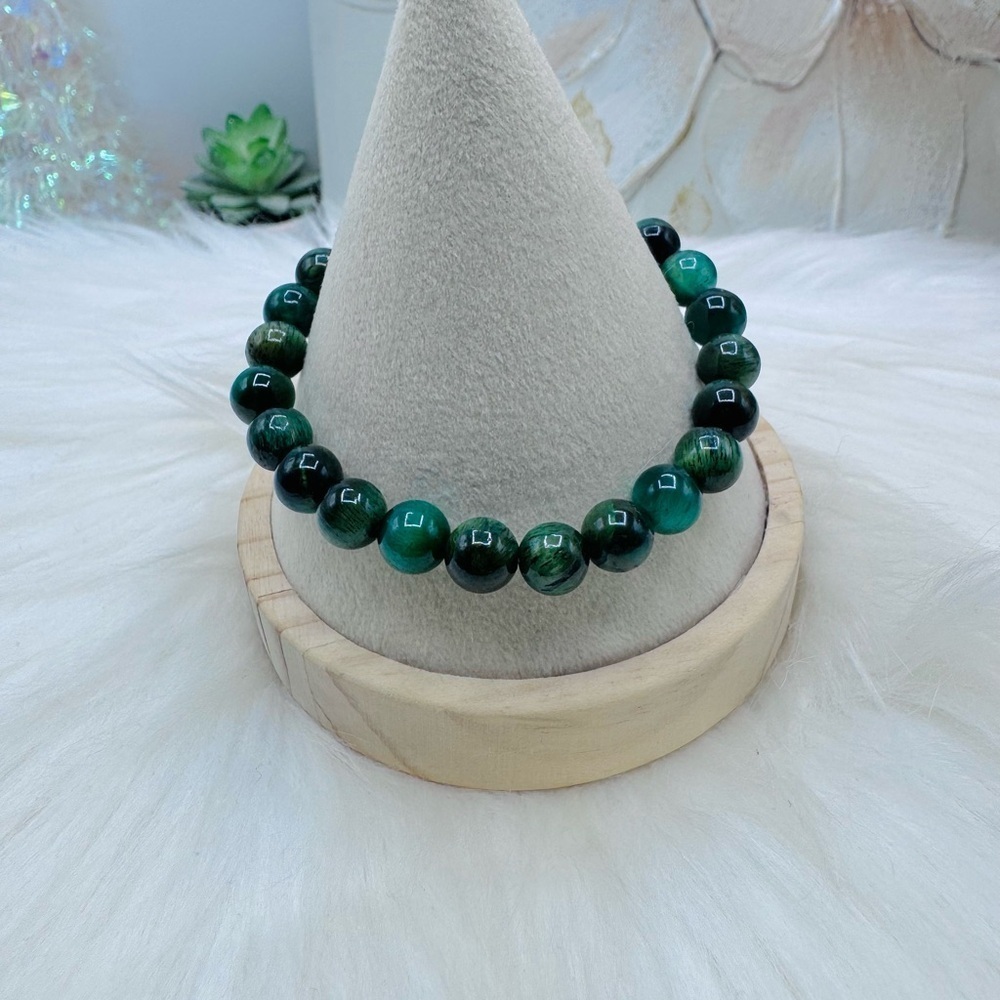 Green Galaxy Tiger Eye stone Beaded Bracelet